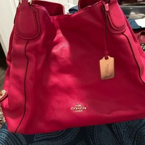 Coach Hot Pink Leather Shoulder Bag